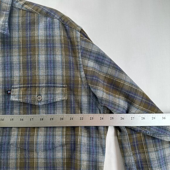 Polo Jeans Co. Ralph Lauren Shirt Men M Button Up Long Sleeve Flannel Plaid Blue - Picture 7 of 11